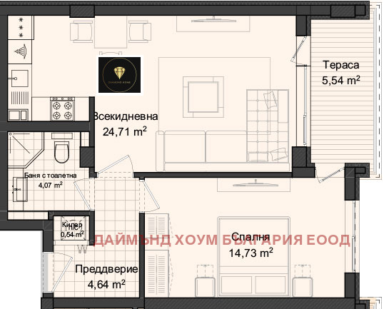 Продава 2-СТАЕН, гр. Пловдив, Гагарин, снимка 2 - Aпартаменти - 47350473