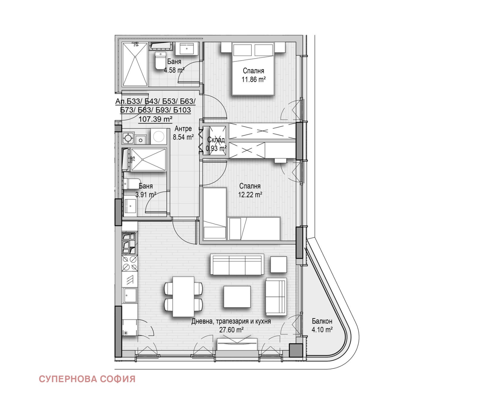 Продава 3-СТАЕН, гр. София, Витоша, снимка 2 - Апартаменти - 53957587