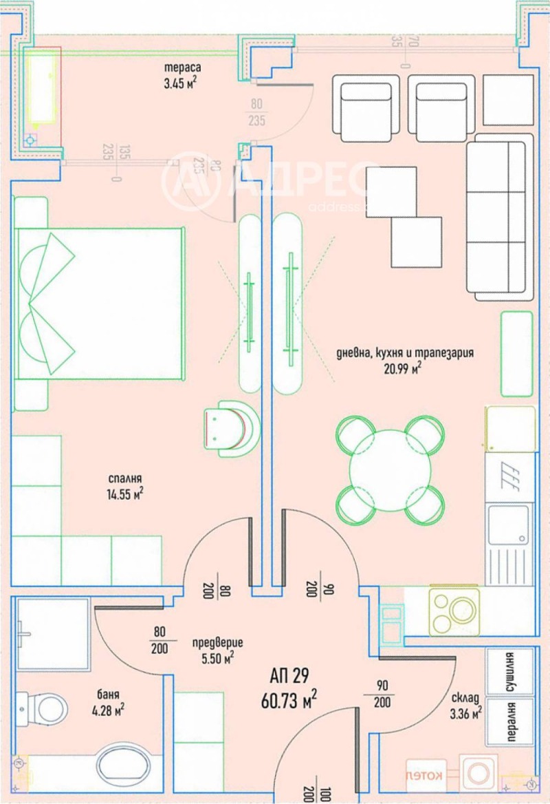 En venta  1 dormitorio Sofia , Malinova dolina , 74 metros cuadrados | 15443147 - imagen [6]