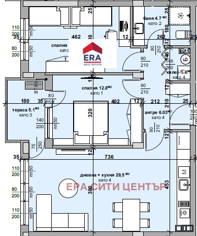 Na prodej  2 ložnice Stara Zagora , Samara 3 , 94 m2 | 41575569