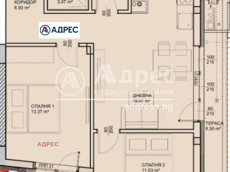 Продава 3-СТАЕН в град Варна, Левски 1 - 97 кв.м / 213 000 € » 416 591.79 лв., АДРЕС