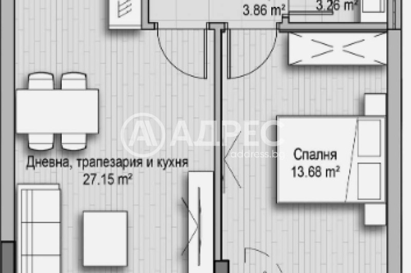 Myytävänä  1 makuuhuone Sofia , Hladilnika , 76 neliömetriä | 39607871