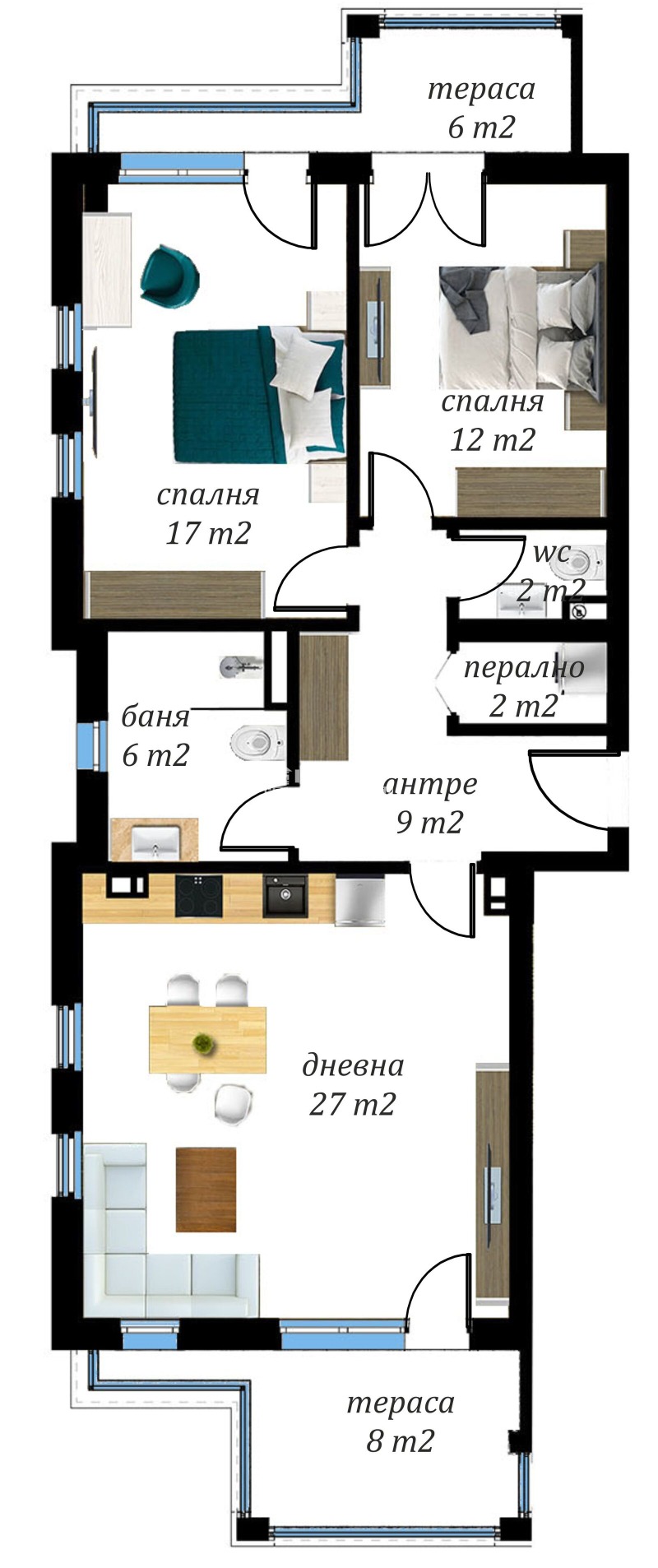 На продаж  2 спальні Пловдив , Въстанически , 122 кв.м | 50875552 - зображення [2]