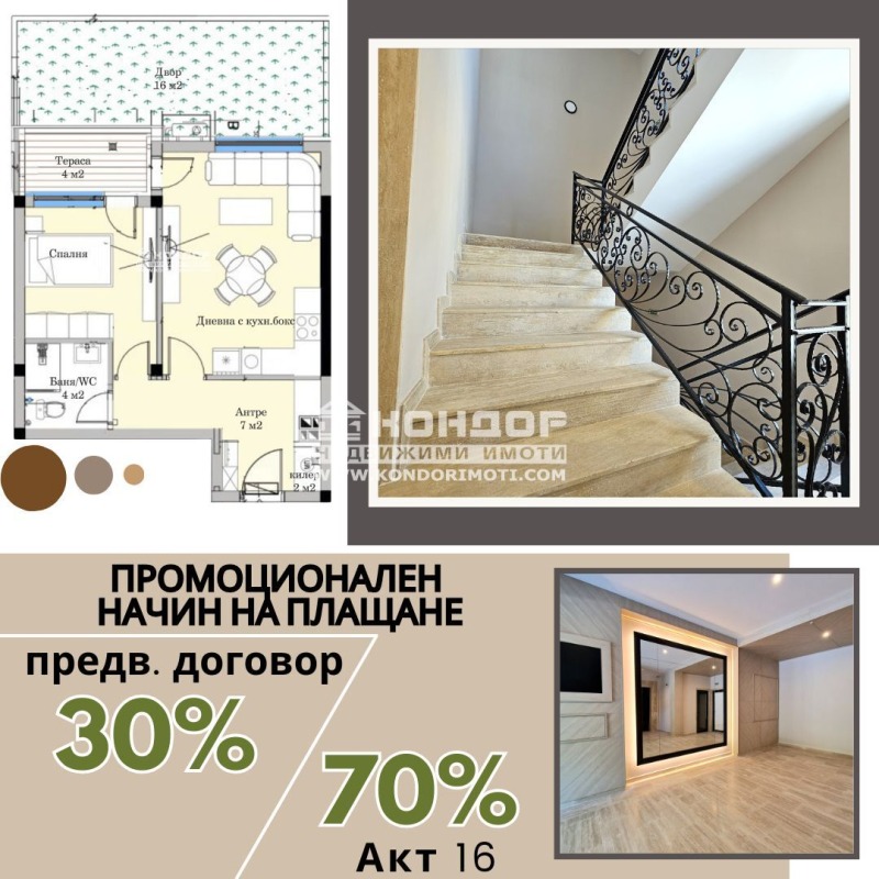 Myytävänä  1 makuuhuone Plovdiv , Karšijaka , 75 neliömetriä | 51381009