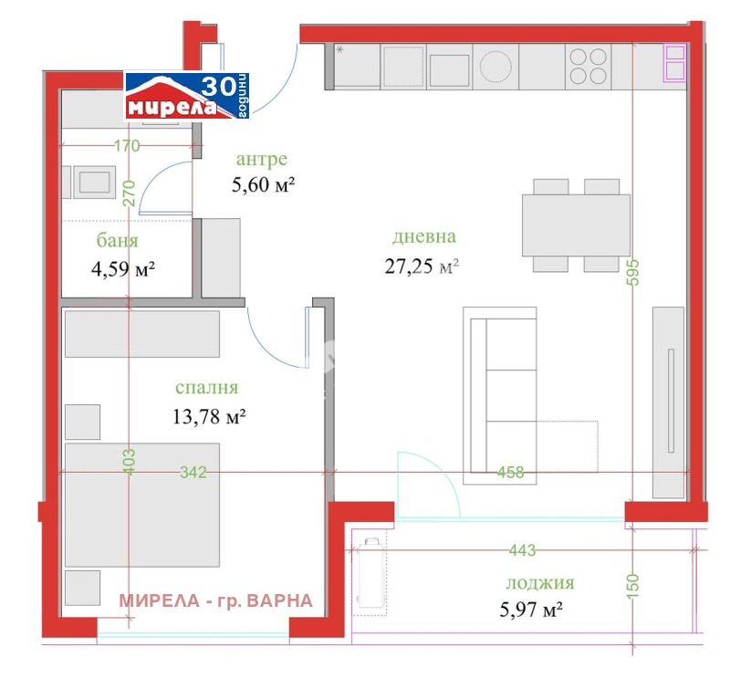 Till salu  1 sovrum Varna , Trosjevo , 80 kvm | 97335160