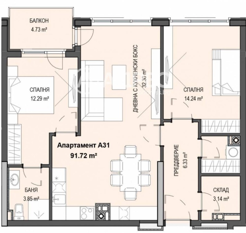 Продава 3-СТАЕН, гр. София, Кръстова вада, снимка 4 - Апартаменти - 52651575