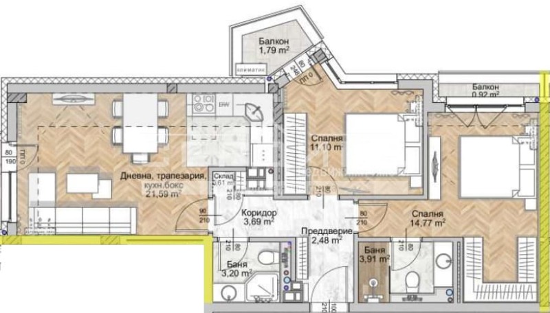 Продава 3-СТАЕН, гр. София, Люлин 9, снимка 3 - Апартаменти - 52550354