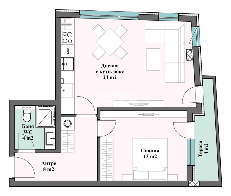 In vendita  1 camera da letto Plovdiv , Hristo Smirnenski , 73 mq | 83051298 - Immagine [3]