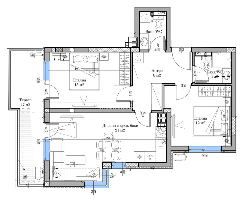 De vânzare  2 dormitoare Plovdiv , Vâstaniciesci , 100 mp | 26854741 - imagine [5]