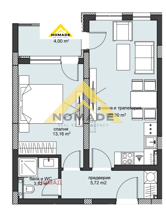 Till salu  1 sovrum Plovdiv , Hristo Smirnenski , 68 kvm | 28853584 - bild [4]