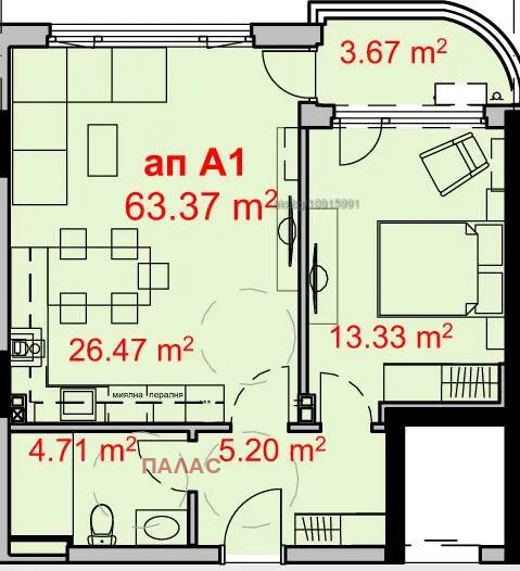 Продава 2-СТАЕН, гр. Бургас, Изгрев, снимка 6 - Апартаменти - 53464108