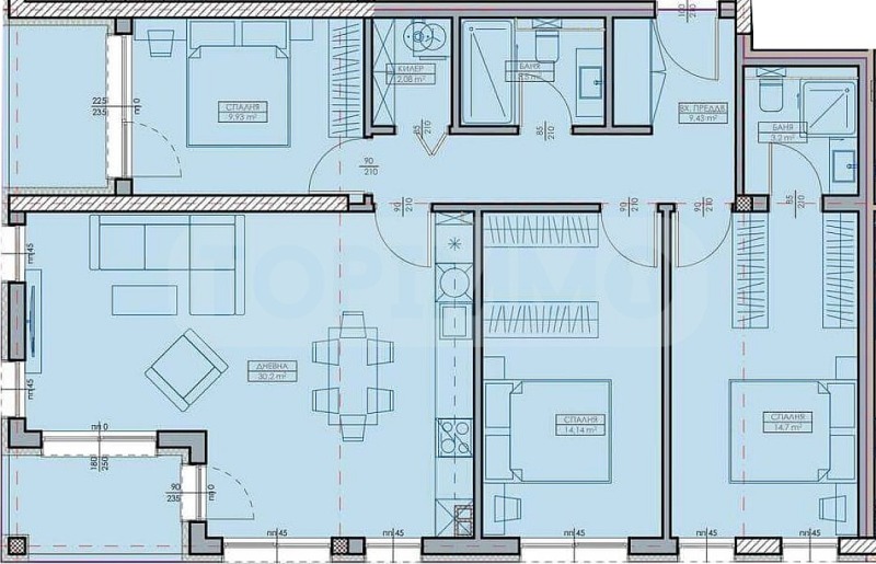 Продава 4-СТАЕН, гр. Варна, Кайсиева градина, снимка 2 - Апартаменти - 52810538