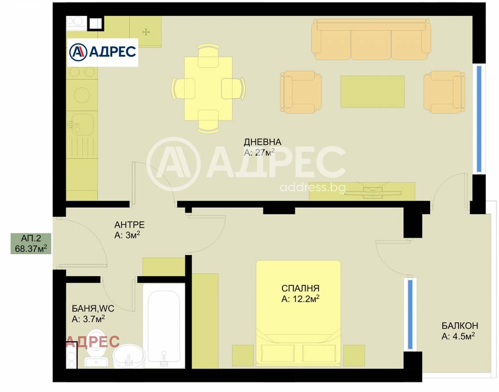 Продава 2-СТАЕН, гр. Варна, Гранд Мол, снимка 2 - Апартаменти - 53898376