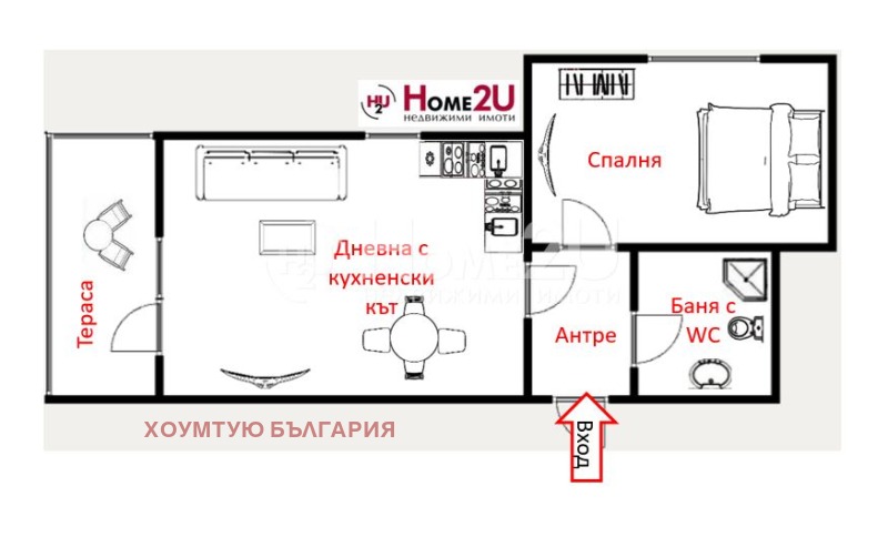 Till salu  1 sovrum region Burgas , Ravda , 58 kvm | 54649315 - bild [15]