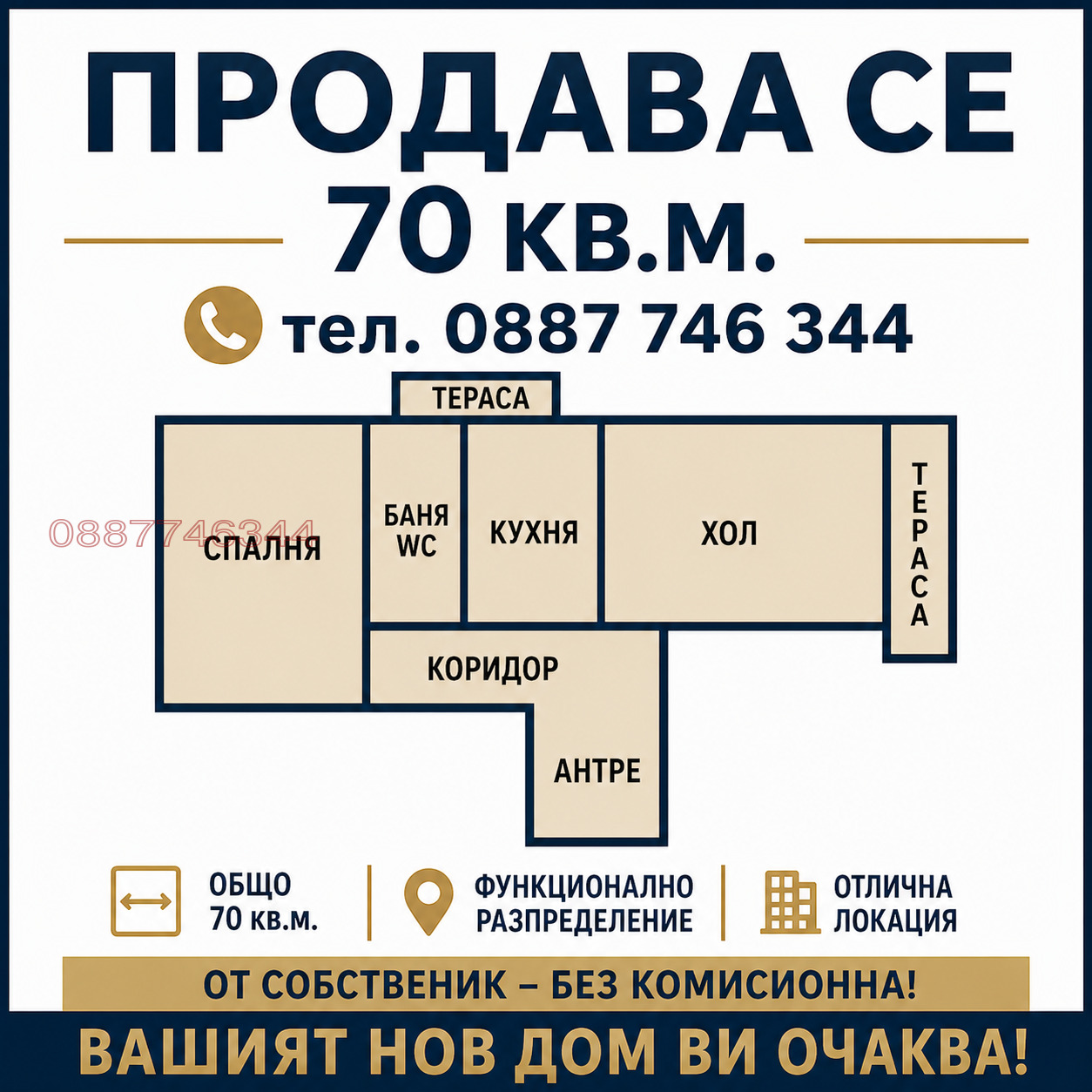 Продава 2-СТАЕН, гр. Русе, Център