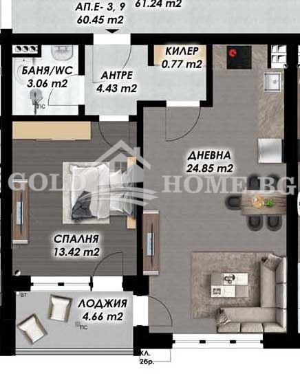 Продава 2-СТАЕН, гр. Пловдив, Гагарин, снимка 5 - Апартаменти - 53888176