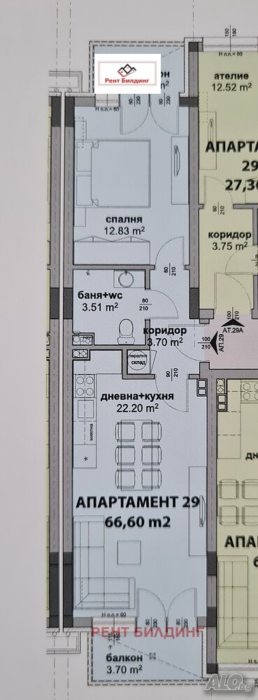 Продаја  1 спаваћа соба Бургас , Славејков , 67 м2 | 13323742 - слика [9]