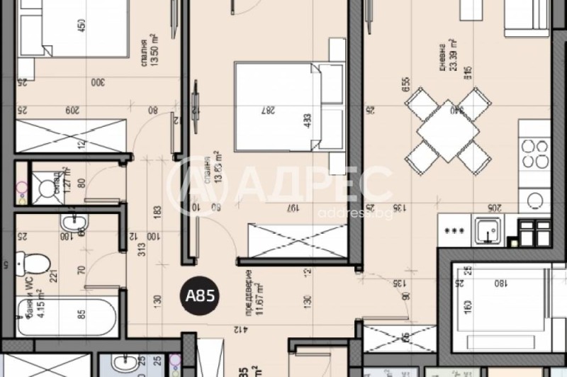 En venta  2 dormitorios Sofia , Lyulin 5 , 101 metros cuadrados | 90985353