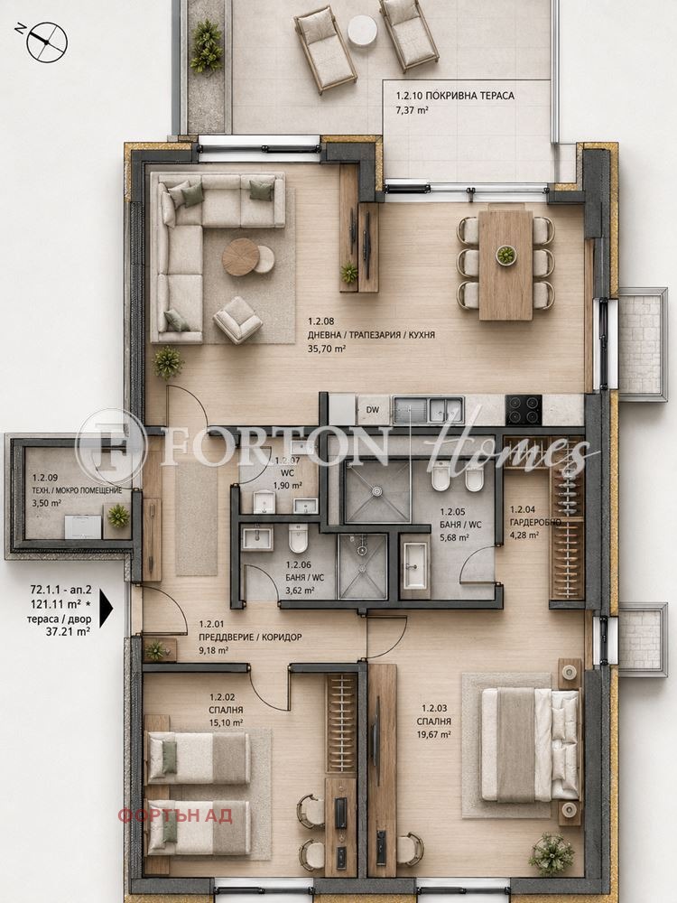 Продава 3-СТАЕН, гр. София, м-т Камбаните, снимка 14 - Апартаменти - 55100234