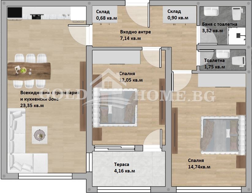 Продава 3-СТАЕН, гр. Пловдив, Христо Смирненски, снимка 2 - Апартаменти - 53852438