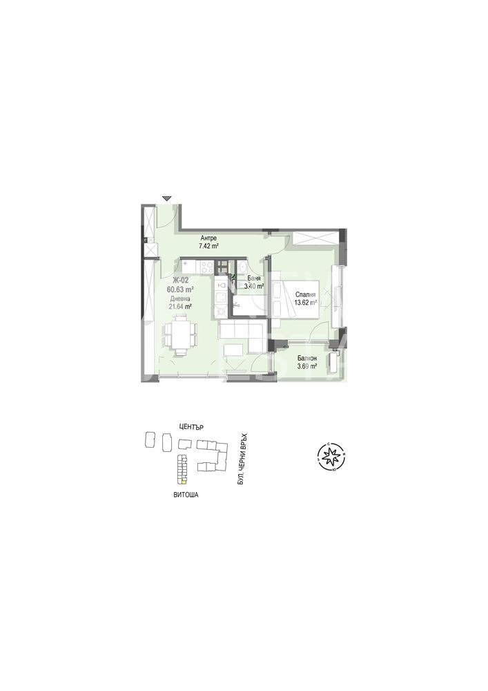 Satılık  1 yatak odası Sofia , Krastova vada , 72 metrekare | 38373224 - görüntü [5]
