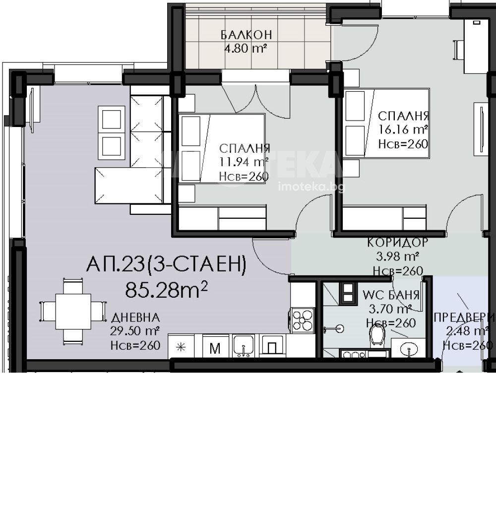 Продава 3-СТАЕН, гр. София, Овча купел, снимка 4 - Апартаменти - 54506994