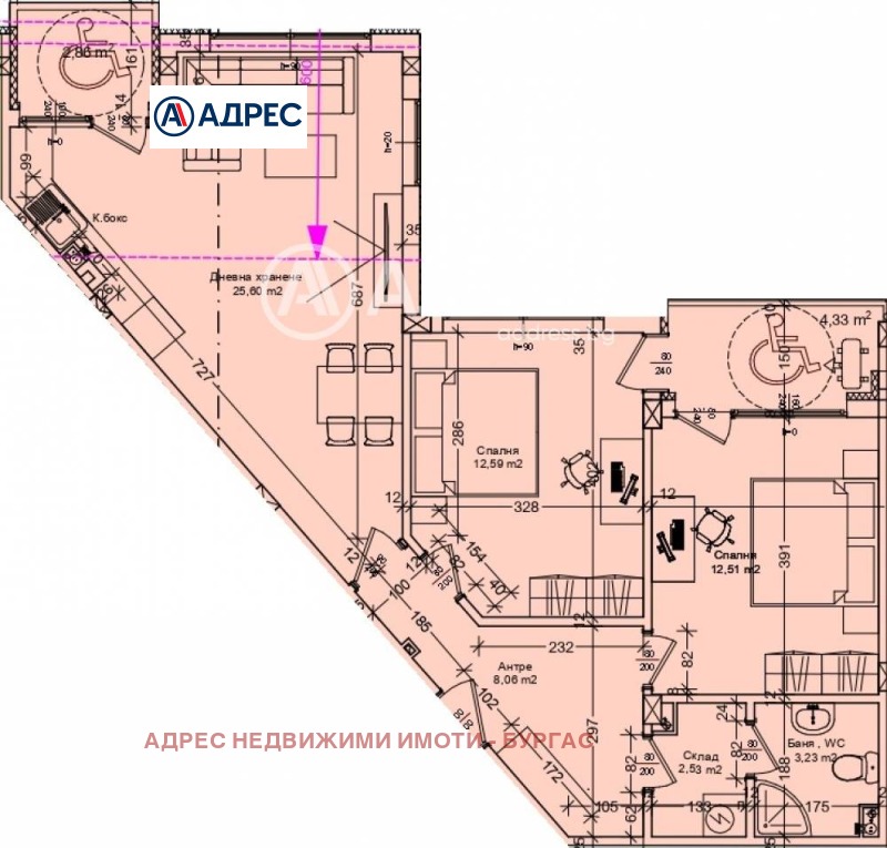 Продава 3-СТАЕН, гр. Бургас, Зорница, снимка 3 - Aпартаменти - 46844900