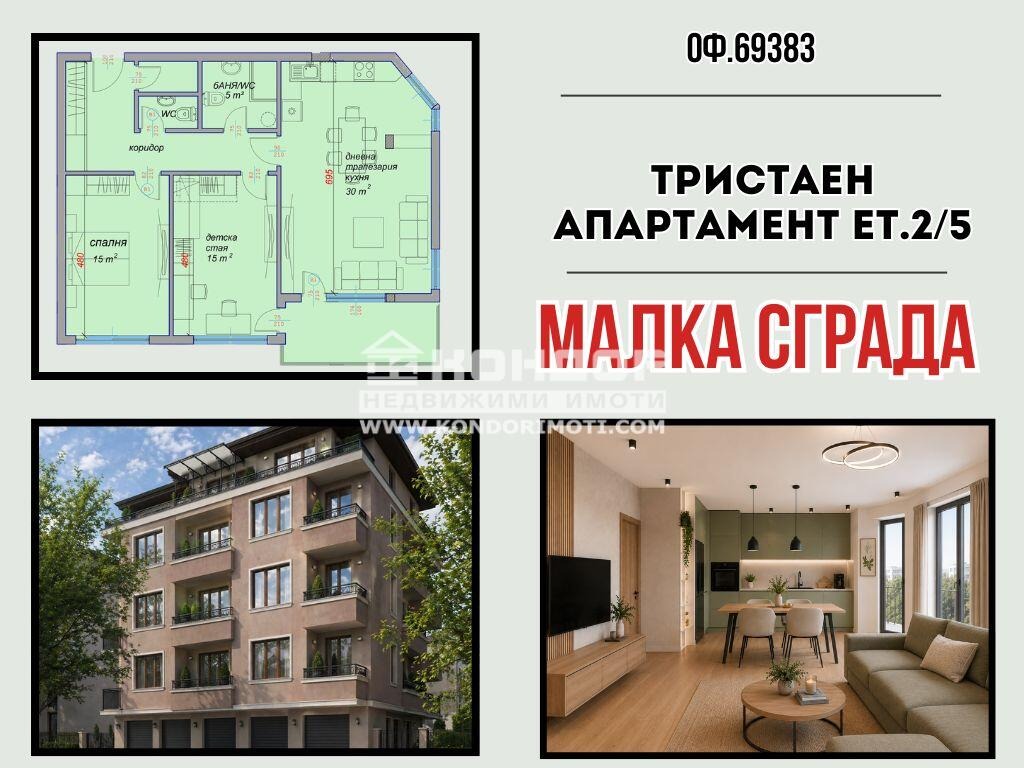 Продава 3-СТАЕН, гр. Пловдив, Кючук Париж