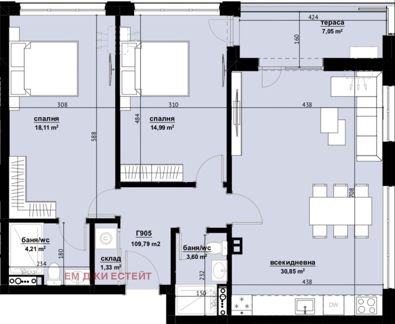 Продава 3-СТАЕН, гр. Бургас, Изгрев, снимка 1 - Aпартаменти - 49499799