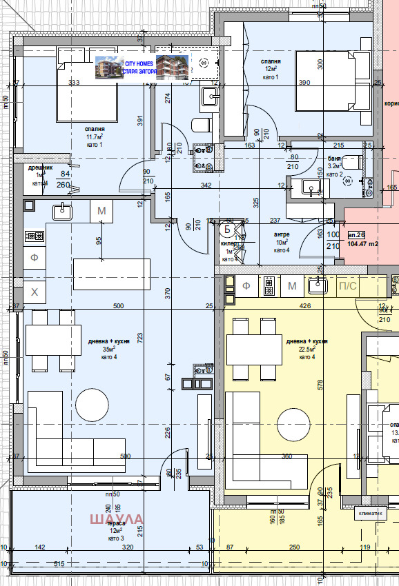 Eladó  2 hálószobás Stara Zagora , Zseleznik - centar , 135 négyzetméter | 89123717