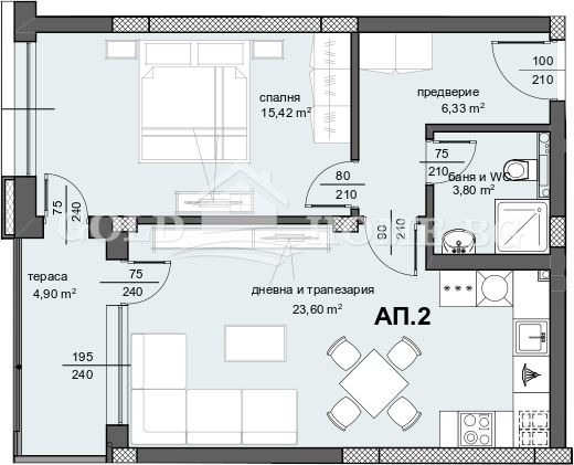 Zu verkaufen  1 Schlafzimmer Plowdiw , Zentar , 79 qm | 55901792 - Bild [2]