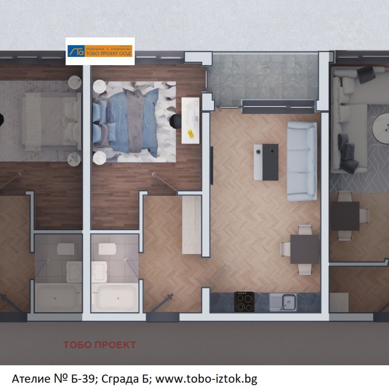 Продава АТЕЛИЕ, ТАВАН в град София, Дружба 2 - 72 кв.м / 154 263 € » 301 712.20 лв., ТОБО ПРОЕКТ
