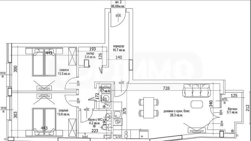 Продава  3-стаен град Варна , Цветен квартал , 99 кв.м | 42288654 - изображение [3]