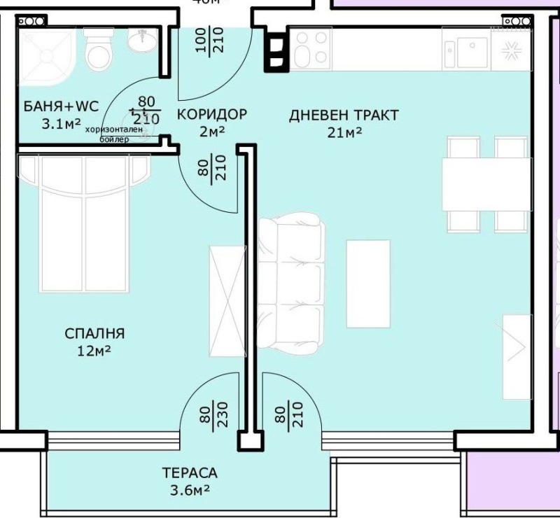 À venda  1 quarto Varna , k.k. Tchaika , 49 m² | 86628705 - imagem [2]