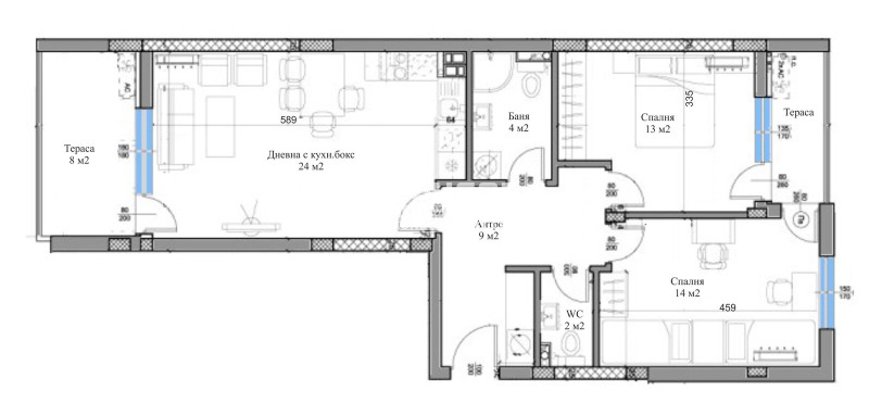 Till salu  2 sovrum Plovdiv , Vastanitjeski , 113 kvm | 76859516 - bild [3]