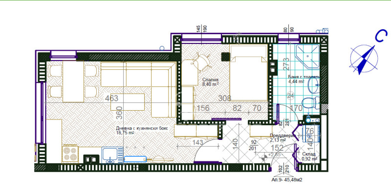 Продава  2-стаен, град Пловдив, Христо Смирненски • 69 440 EUR • ID 12576060 — holmes.bg - [1] 