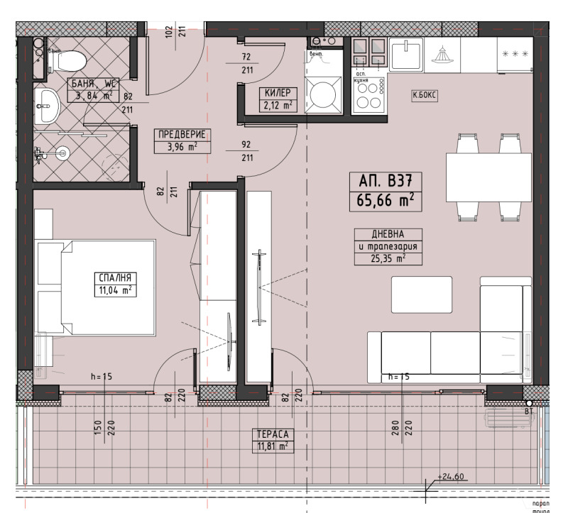 Te koop  1 slaapkamer Plovdiv , Christo Smirnenski , 76 m² | 11734983 - afbeelding [12]