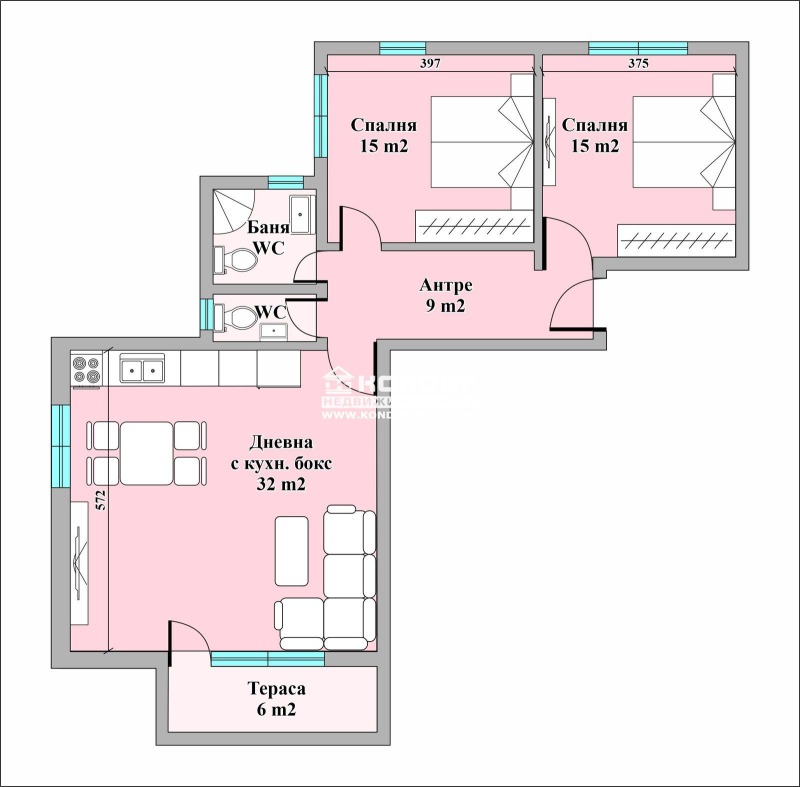 Myytävänä  2 makuuhuonetta Plovdiv , Ostromila , 118 neliömetriä | 50438331 - kuva [4]