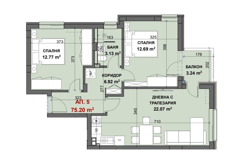 Satılık  2 yatak odası Stara Zagora , Ayazmoto , 88 metrekare | 34191806 - görüntü [2]