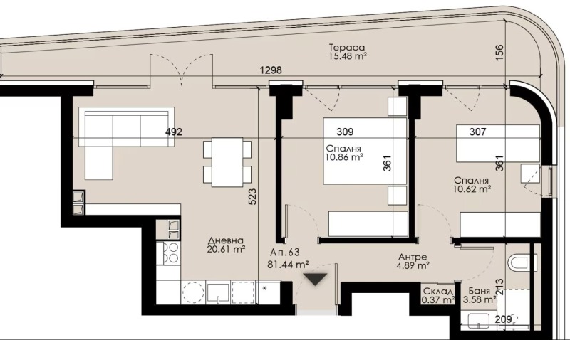 Продава 3-СТАЕН, гр. Варна, Трошево, снимка 9 - Апартаменти - 52152210