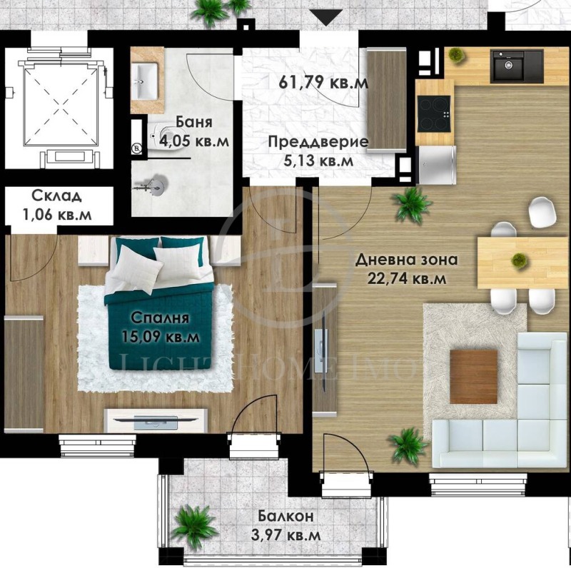 Продава 2-СТАЕН, гр. Пловдив, Кючук Париж, снимка 2 - Апартаменти - 53448738