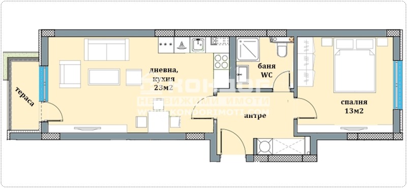 For Sale  1 bedroom Plovdiv , Zapaden , 76 sq.m | 99570525 - image [2]