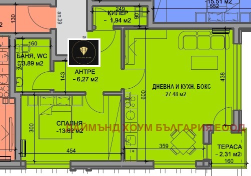 In vendita  1 camera da letto Plovdiv , Iugen , 80 mq | 62264546 - Immagine [2]