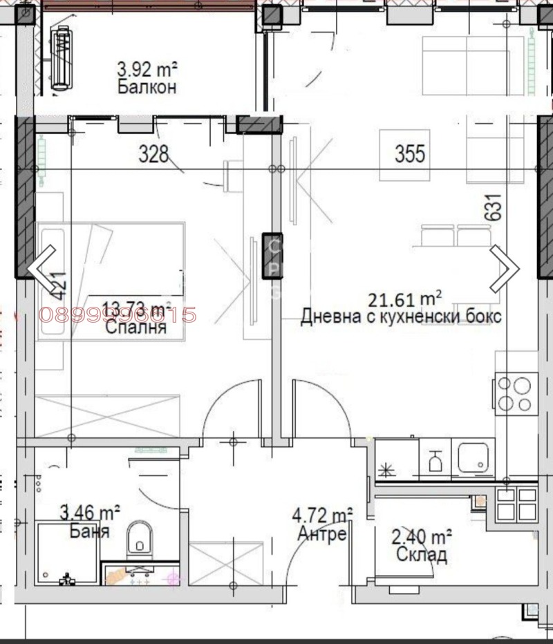 Til salgs  1 soverom Sofia , Drusjba 2 , 70 kvm | 91409166 - bilde [14]