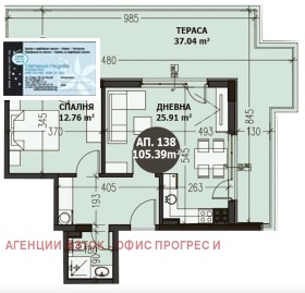 Продава 2-стаен град София Малинова долина - [1] 