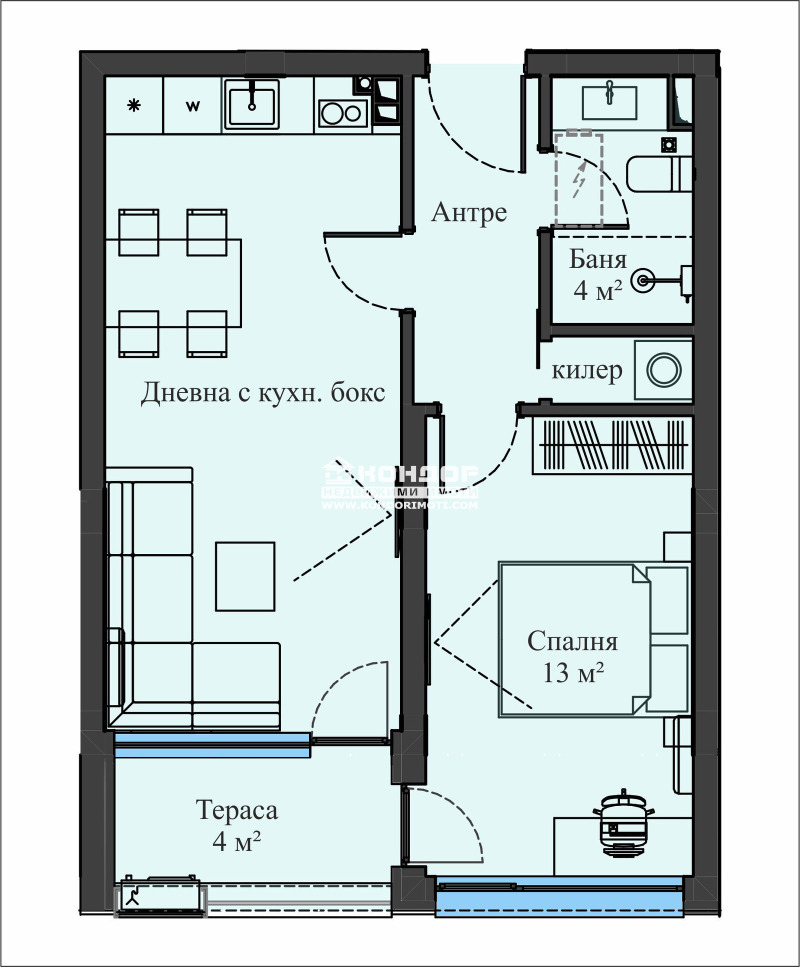 Zu verkaufen  1 Schlafzimmer Plowdiw , Hristo Smirnenski , 68 qm | 19008353 - Bild [5]