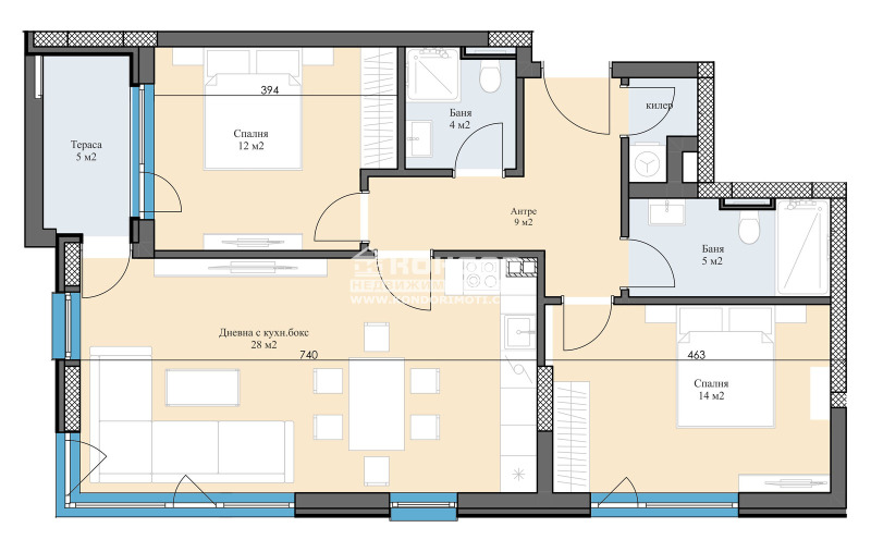 Na prodej  2 ložnice Plovdiv , Christo Smirnenski , 104 m2 | 42024391 - obraz [3]