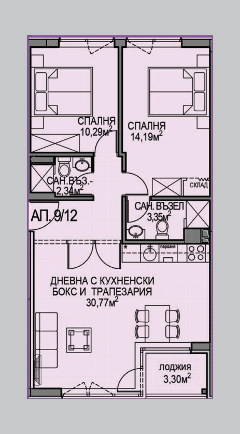 Till salu  2 sovrum Sofia , Obelja 2 , 86 kvm | 33404918 - bild [2]