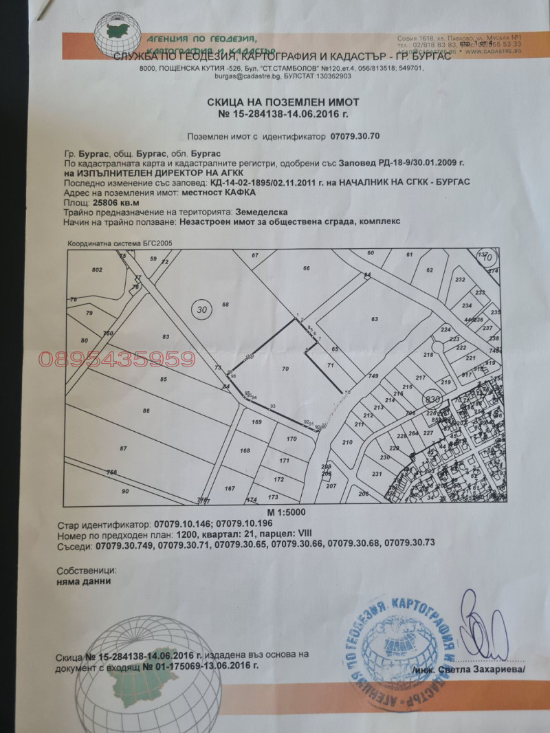 Продава ПАРЦЕЛ, гр. Бургас, Крайморие, снимка 1 - Парцели - 49269256