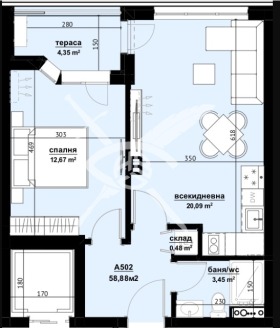 1 dormitorio Izgrev, Burgas 2